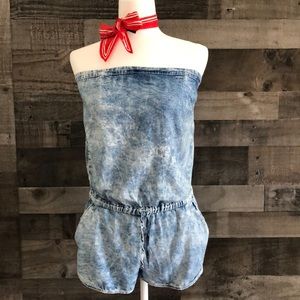 Bershka Strapless Romper w/ Pockets